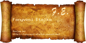 Fenyvesi Etelka névjegykártya