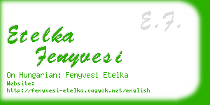 etelka fenyvesi business card